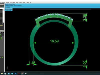 Luxury Multi Layer Square Diamond Ring Model 3415 3D print model