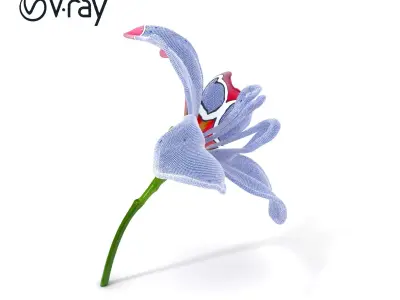Realistic Pink Lily Flower D Model Pack Low-poly 3D model