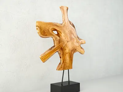Teak Decorative Figure by ZARA HOME 3D model