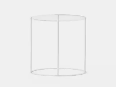 Drum Table - Chrome Low-poly 3D model