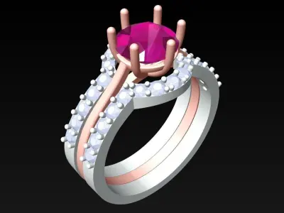 Diamond Ring - Womens Rings - N3040 3D print model
