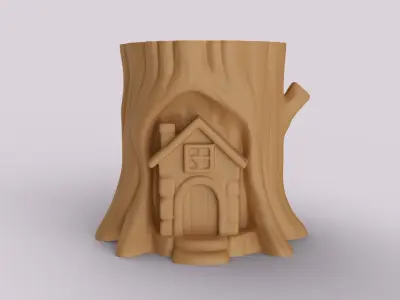 Enchanted Tree Stump - Planter - Organizer 3D print model