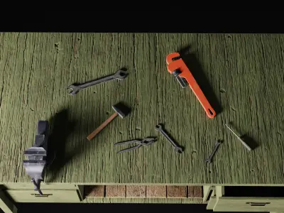 Low-Poly Workbench by Nikdox Low-poly 3D model