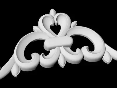 Central decor ornament for furniture 3D model 34