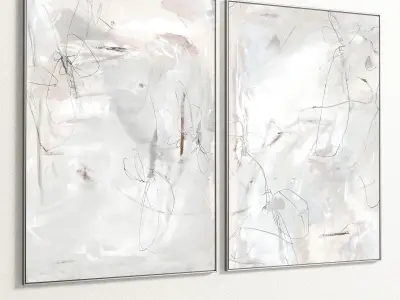 Plaster Two Photo Frame 117 Low-poly 3D model