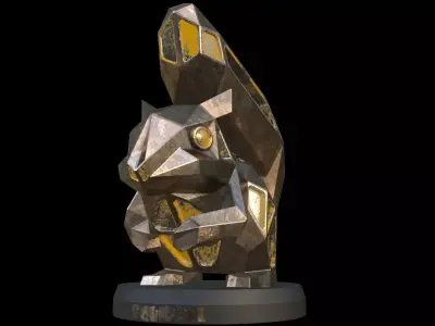 Steampunk Squirrel Low-poly 3D model