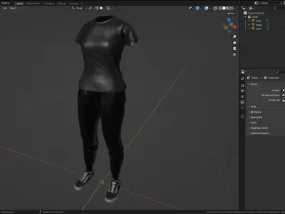 Female Sport Outfit 3 Low-poly 3D model