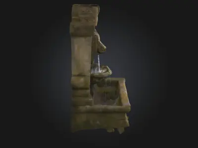 Lions Cascade Fountain  Majestic Flow of Classical Power 3D model