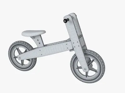 Retro Plywood Push Bike 3D model
