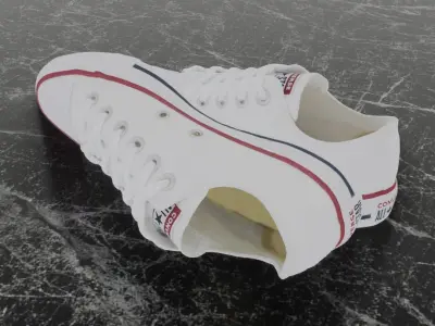 CONVERSE 3D SHOES - WHITE LOW  Low-poly 3D model