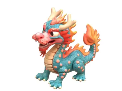 Chines Dragon Low-poly 3D model