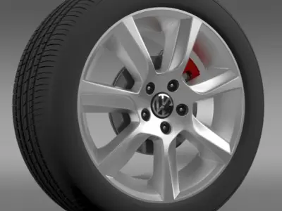 VW Polo 2010 Sedan wheel 3D model