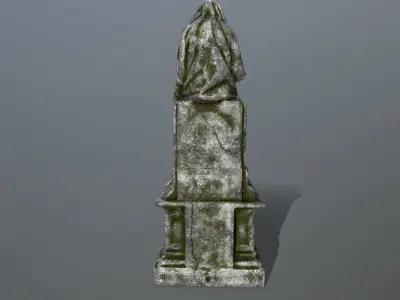 statue 1 gravestone Low-poly 3D model