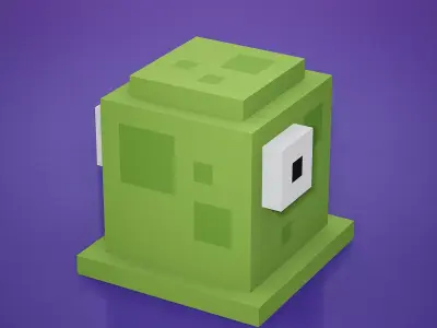 Voxel - Green Goo Low-poly 3D model