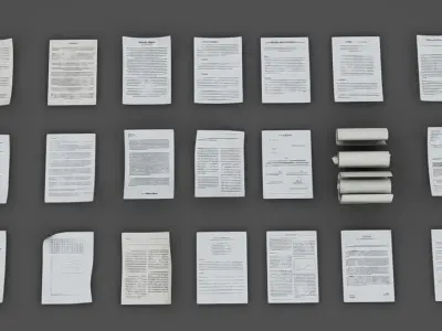 Paper Debris 01 Low-poly 3D model