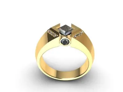 engagement ring 3D print model 14