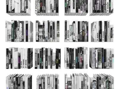 Books 150 pieces 2-8-4 Low-poly 3D model