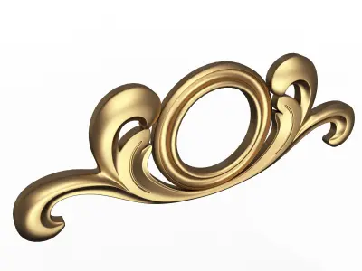 Carved Door Handle Decor 02 Low-poly 3D model