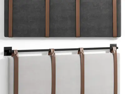 Upholstered Wall Mount Floating Headboard By Nathanjames 3D model