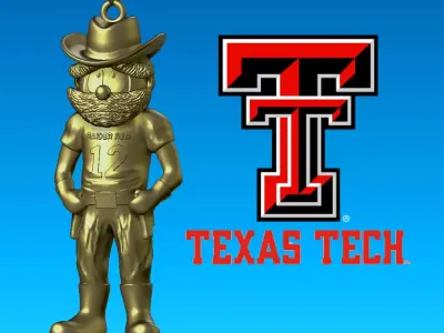 NCAA - Necklaces TEXAS TECH - Hanging Figurine - 3D print 3D print model