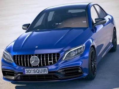 Mercedes C63 S AMG sedan 2019 3D model