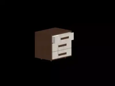 commodino nightstand with three drawers Free 3D model