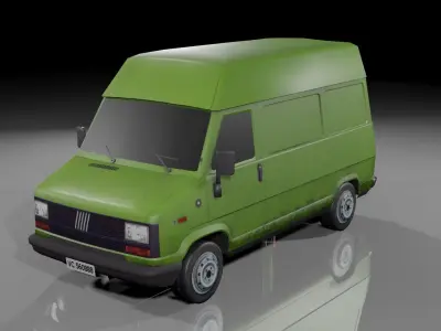 FIAT DUCATO MAXI van low poly car Low-poly 3D model