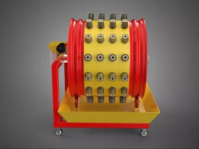 STEEL DRUM ROTARY HYDROPONIC SPIN GARDEN PLANT FARM SYSTEM WHEEL 3D model