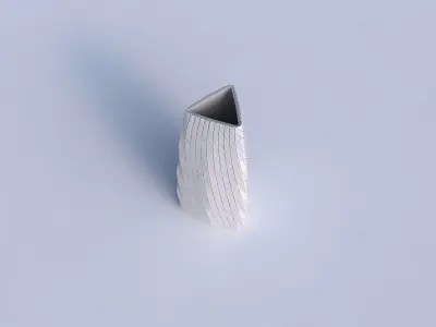 Vase triangle with twisted diagonal grid plates 3D print model