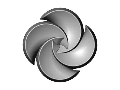 Closed 4 pedals rosette flower cake cupcake onlay relief 3D print model