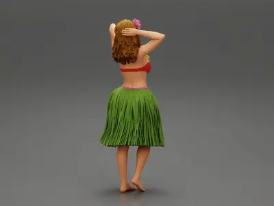 Hula Girl dancing 3D print model