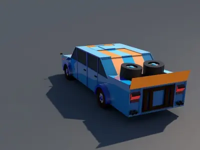 poly car Low-poly 3D model