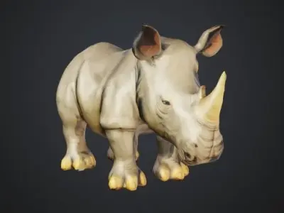 Rhino - Photorealistic Low-poly 3D Model Low-poly 3D model