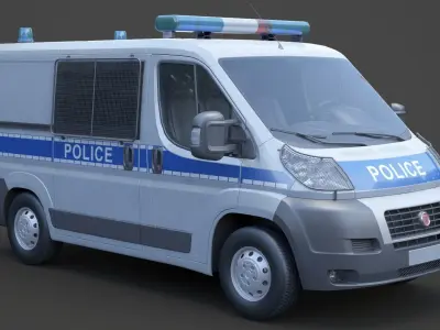 Police Van 01 3D model
