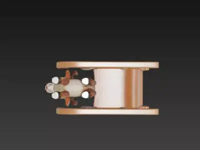 3D Christmas Sleigh with Reindeer Model 3D print model