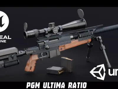 PGM Ultima Ratio Low-poly 3D model