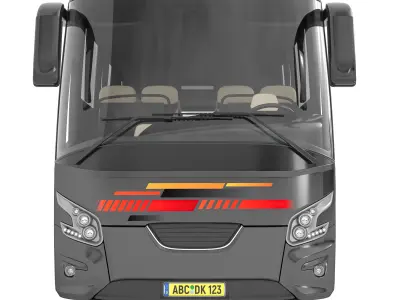 Modern Travel Bus - Coach Low-poly 3D model