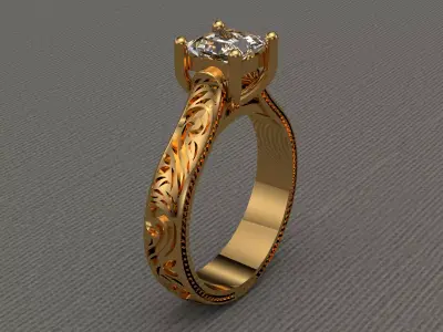 Engagement ring ornament 3D model