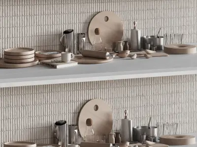 067 Kitchen Decor Set Accessories 02 3D model