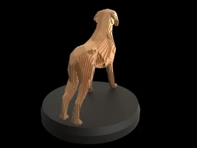 Parametric V Boxer Great Dane Low-poly 3D model