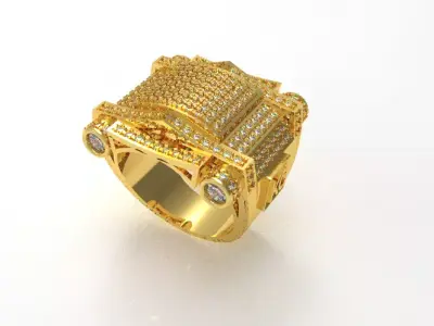 062 - Heavy Iced Hiphop Ring 3D print model