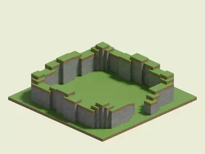 Ruined Walls 3D model