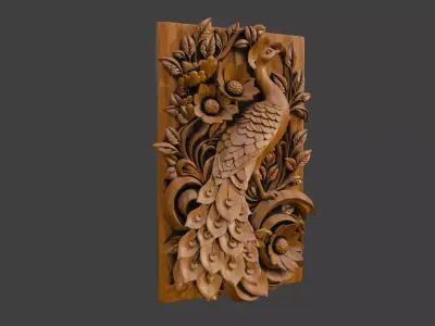 Ornamental Wooden Wall Art 3d print and game ready 3D model