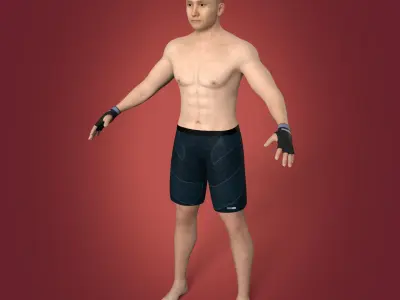 Athlete - MMA Fighter - UFC - Martial Art - Box - Kickboxing  Low-poly 3D model