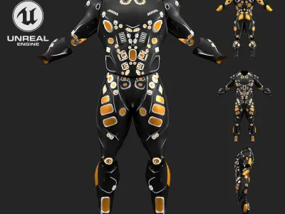 Scifi Suit - 3D Asset Game Model PBR - 3D model Free low-poly 3D model