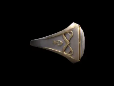 High 3d Render Artificial Signet Ring 3D model