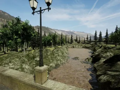 Unreal Engine - Forest Racing Track Low-poly 3D model