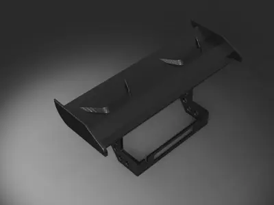 Rc rear spoiler wing gt pro rocket design 3D model