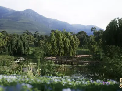 Willow Lake Biome Environment Low-poly 3D model