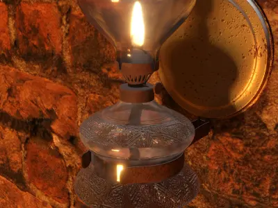 Oil vintage lamp 3D model